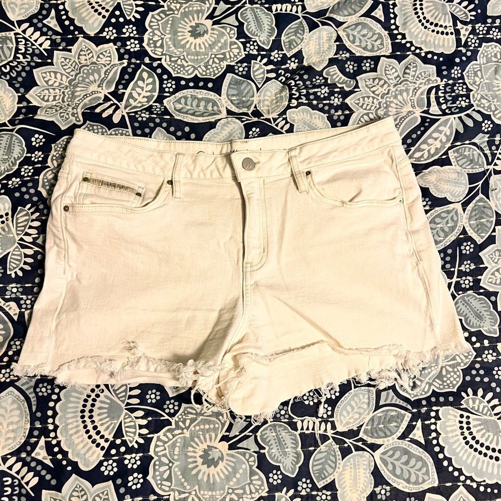 Calvin Klein White Denim Shorts